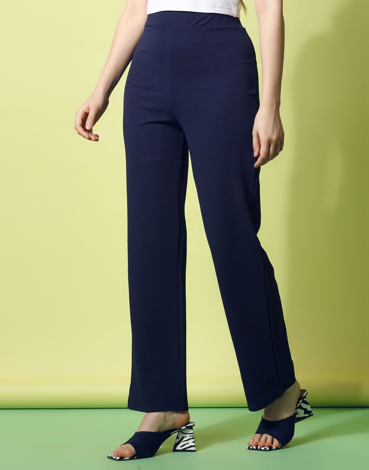 Blue Straight Fit Trouser | Sudathi