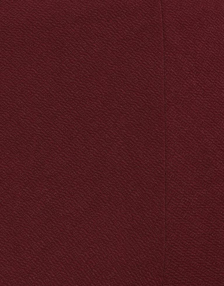Maroon Straight Fit Trouser
