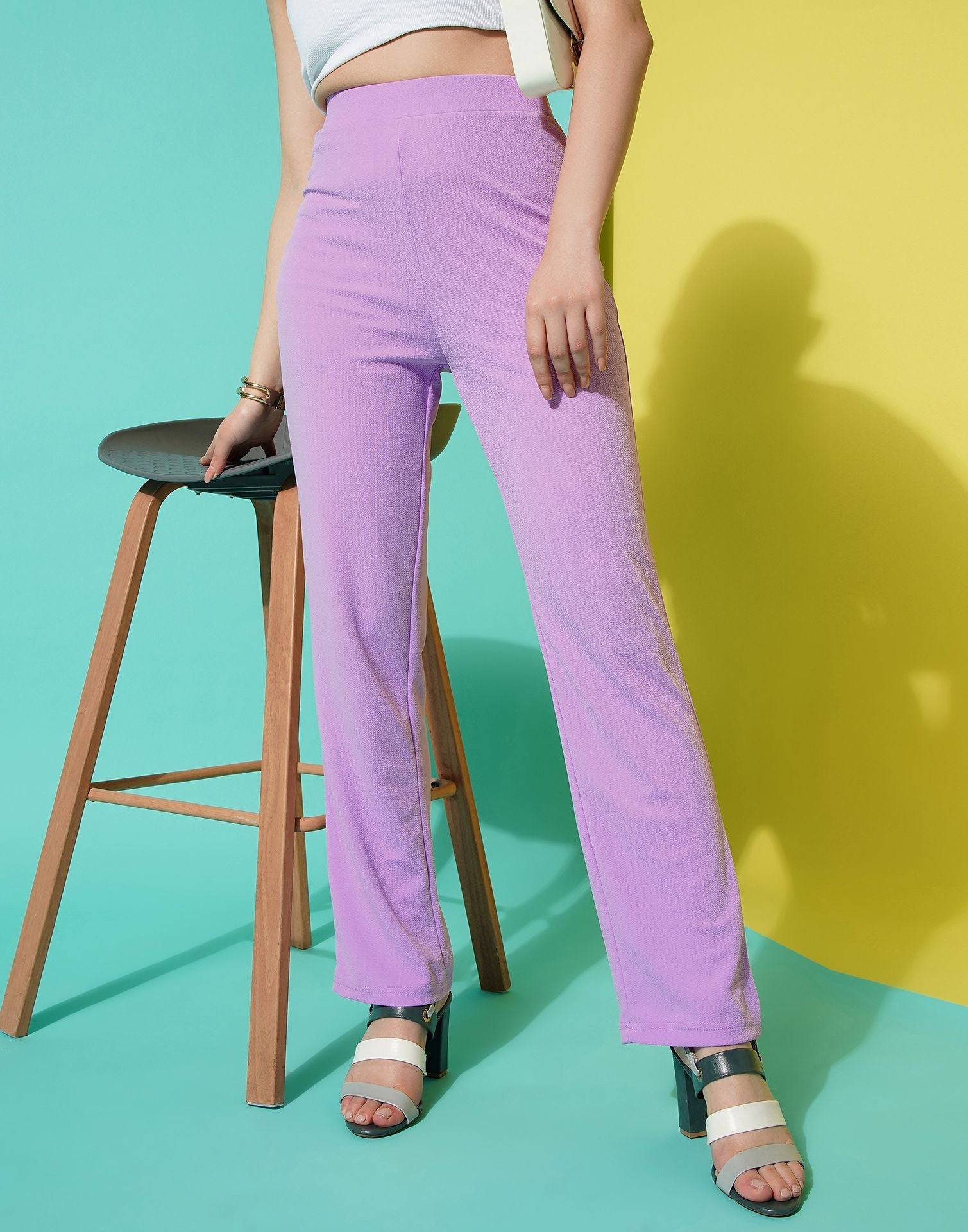 Lavender Straight Fit Trouser | Sudathi