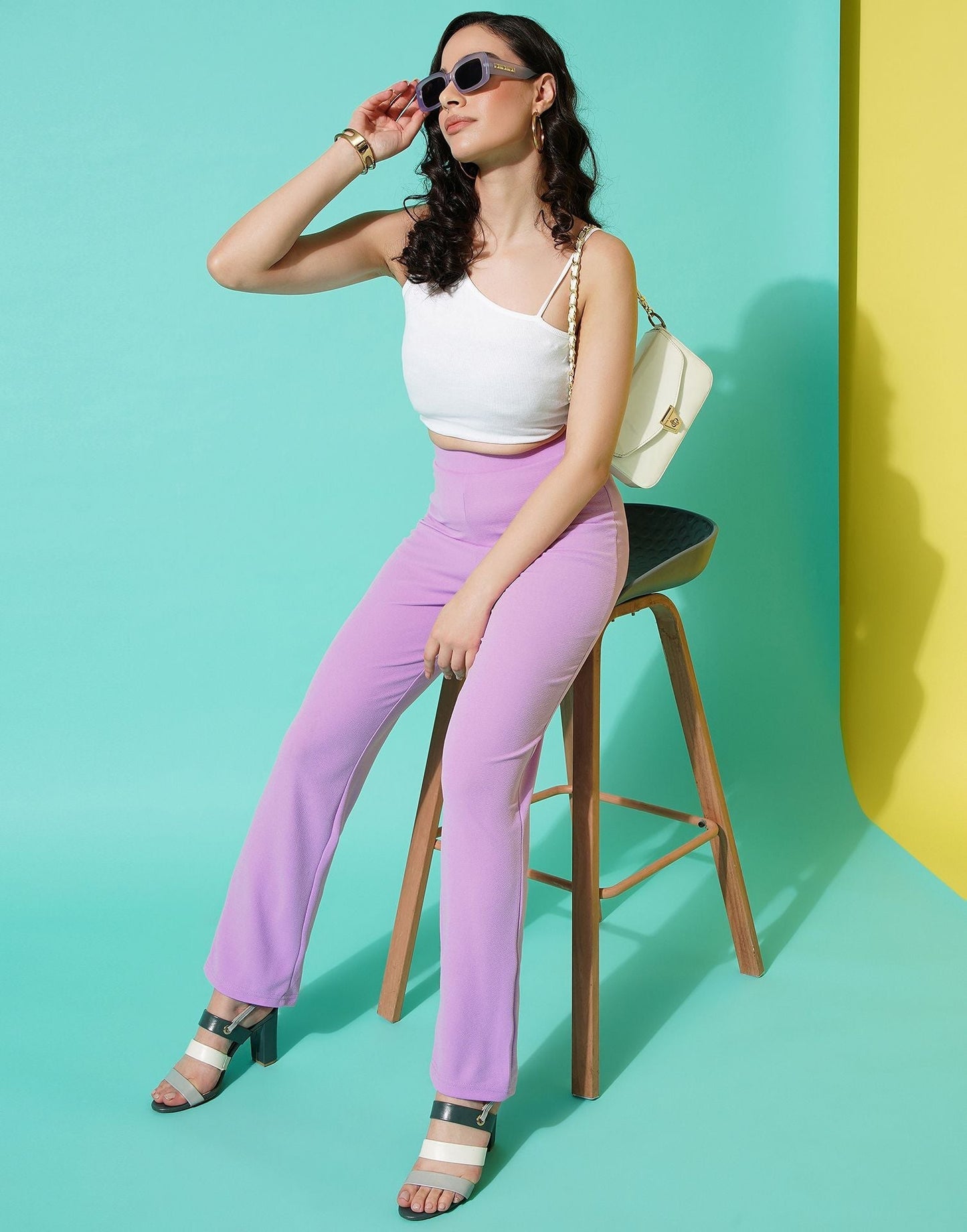 Lavender Straight Fit Trouser | Sudathi