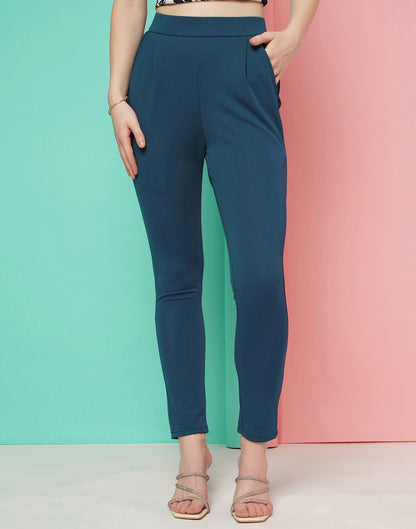 Teal Leggings Fit Pant | Sudathi