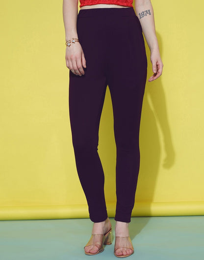 Wine Leggings Fit Pant | Sudathi