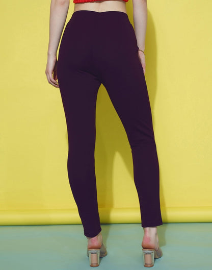 Wine Leggings Fit Pant | Sudathi