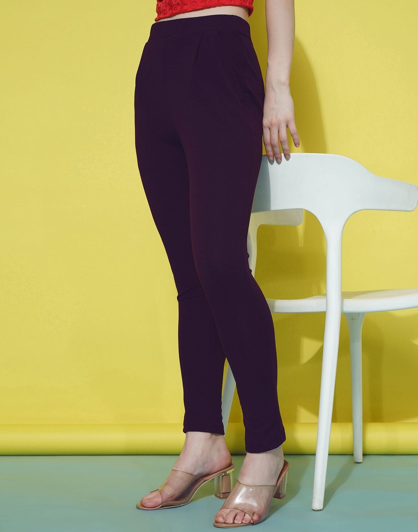 Wine Leggings Fit Pant | Sudathi