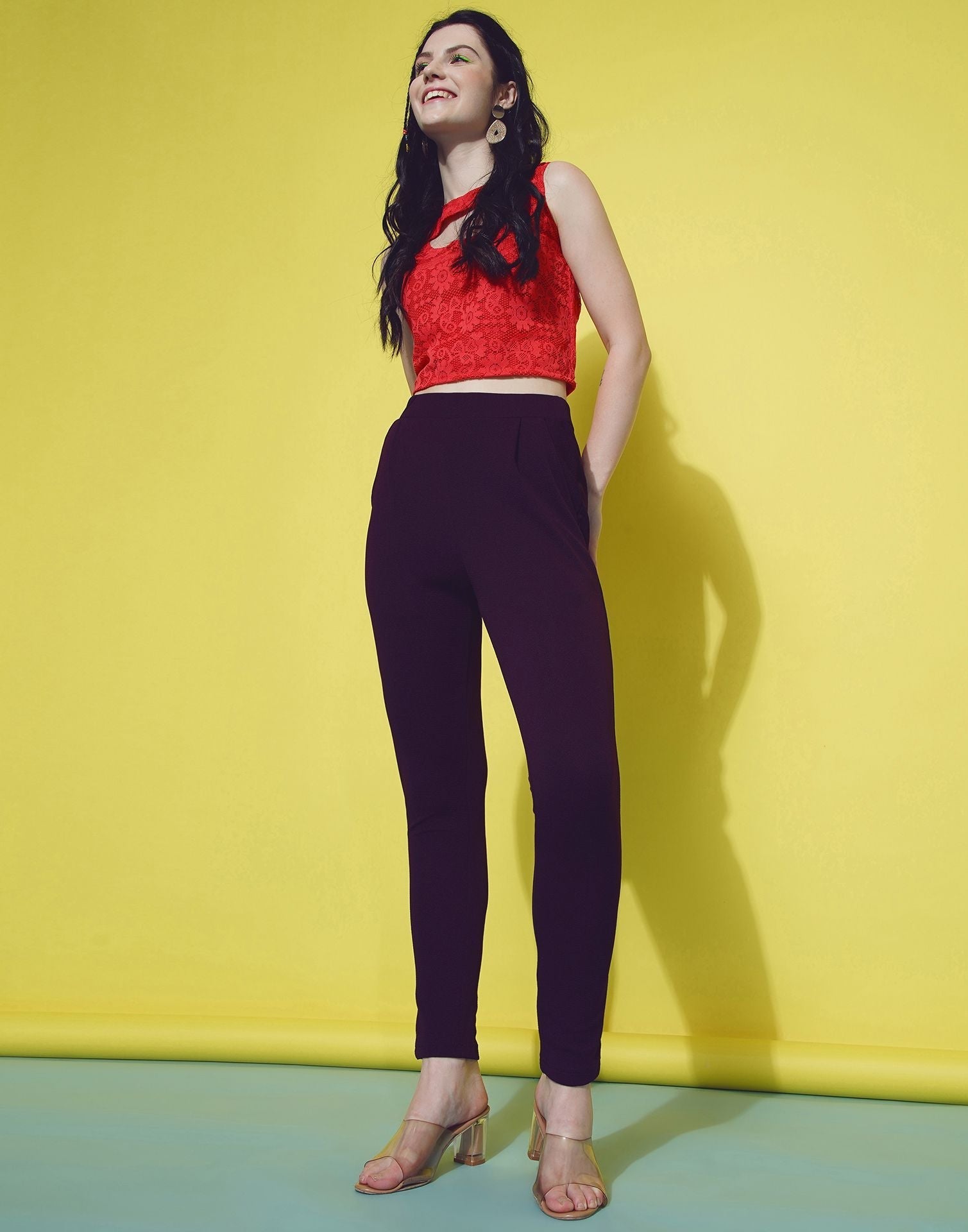 Wine Leggings Fit Pant | Sudathi