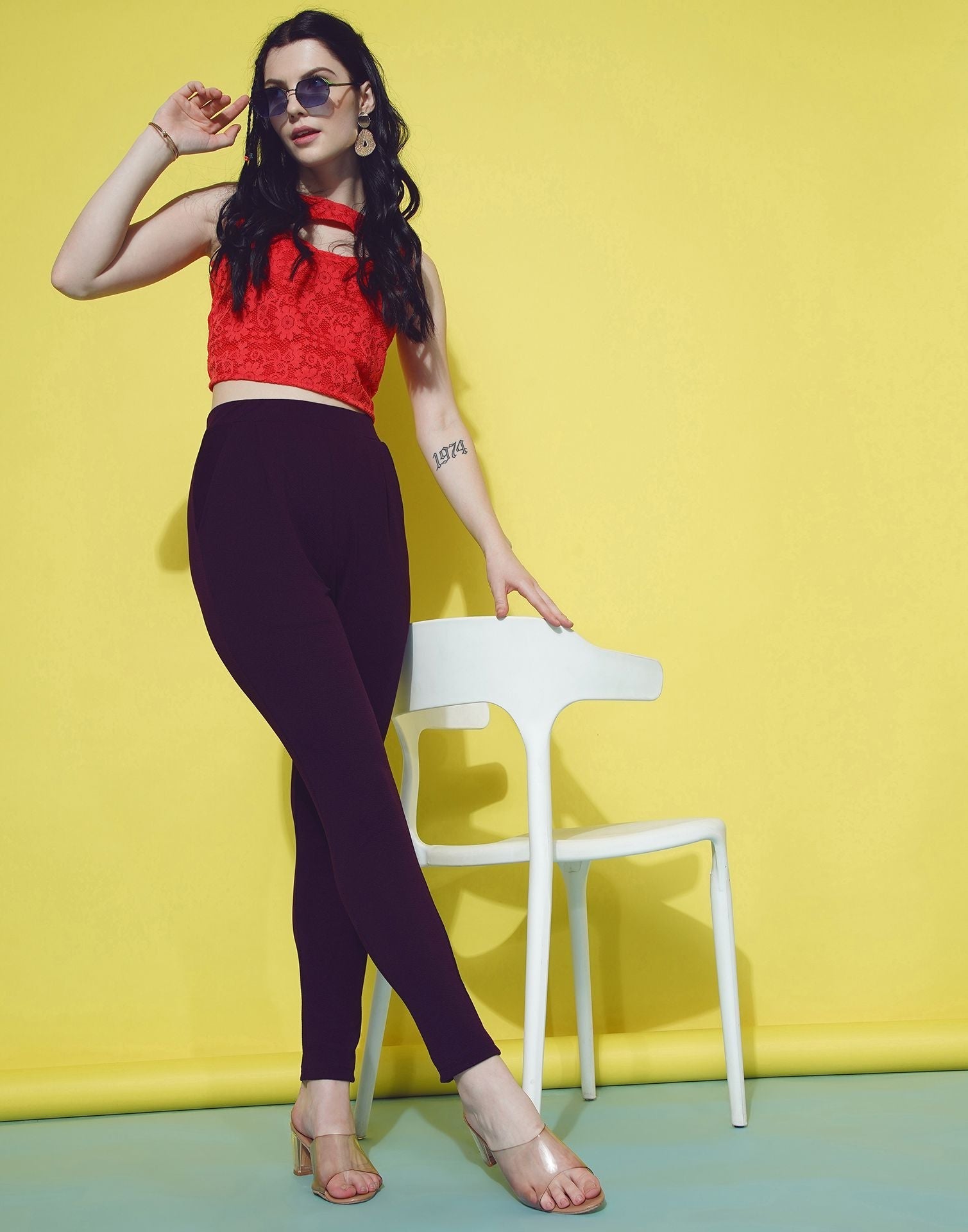 Wine Leggings Fit Pant | Sudathi