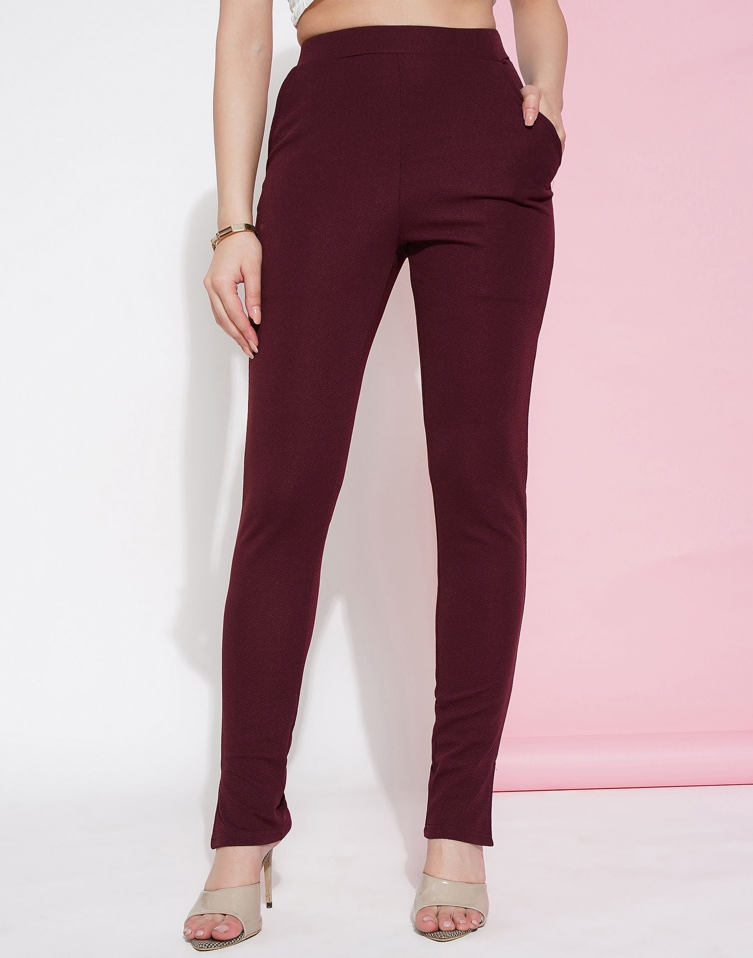 Maroon Leggings Fit Pant | Sudathi