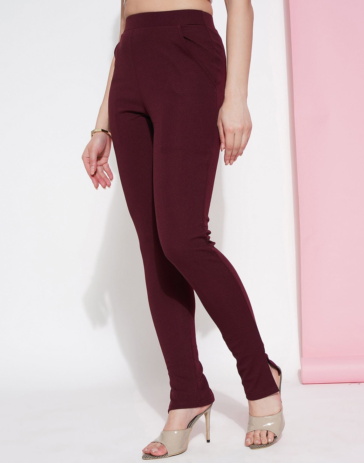 Maroon Leggings Fit Pant | Sudathi