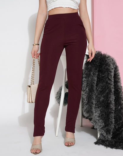 Maroon Leggings Fit Pant | Sudathi