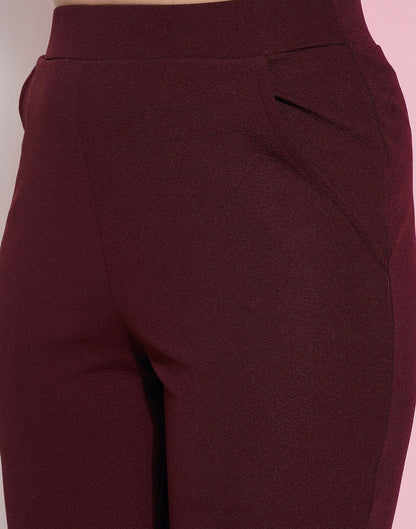 Maroon Leggings Fit Pant | Sudathi