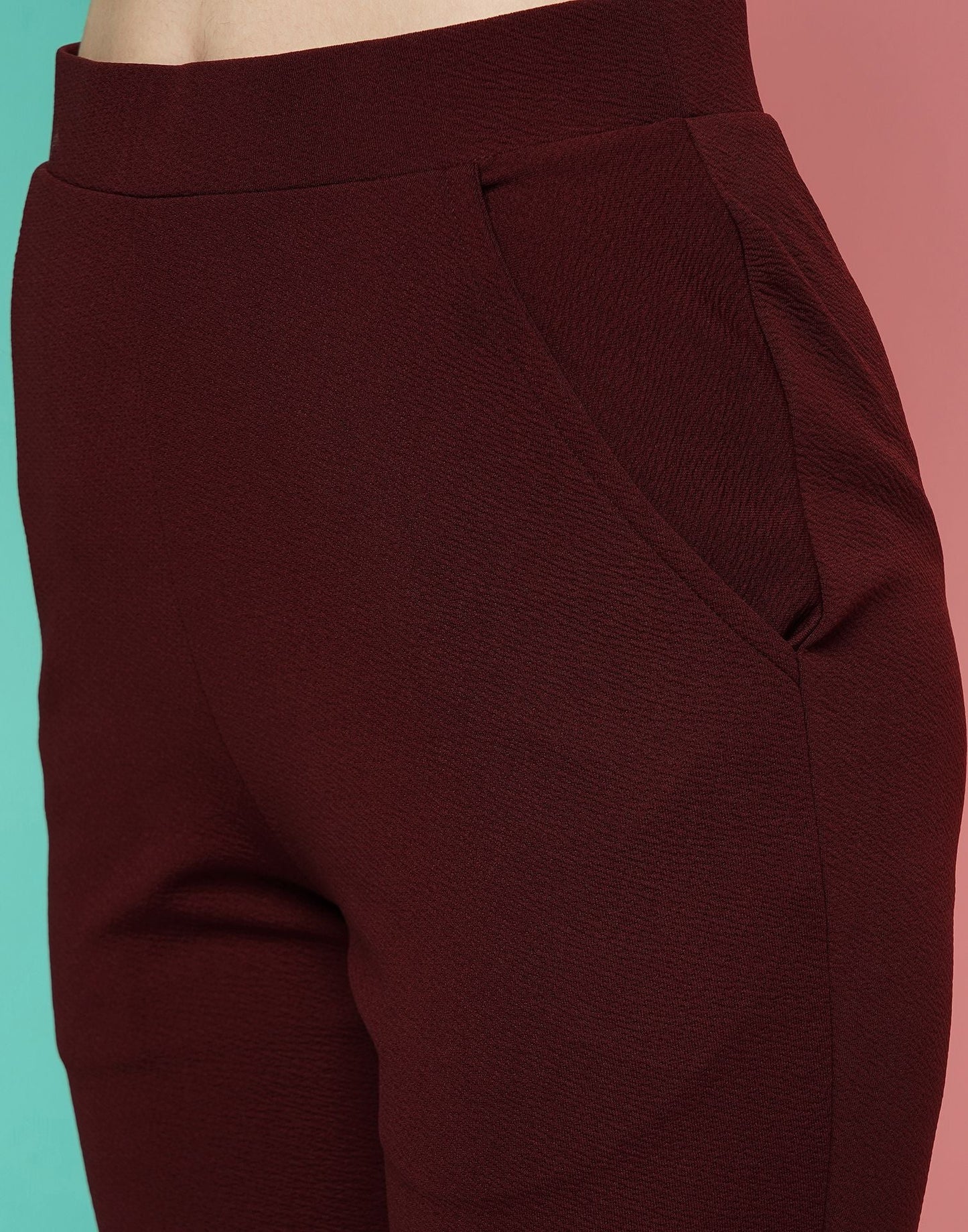 Maroon Ankle Length Trouser | Sudathi