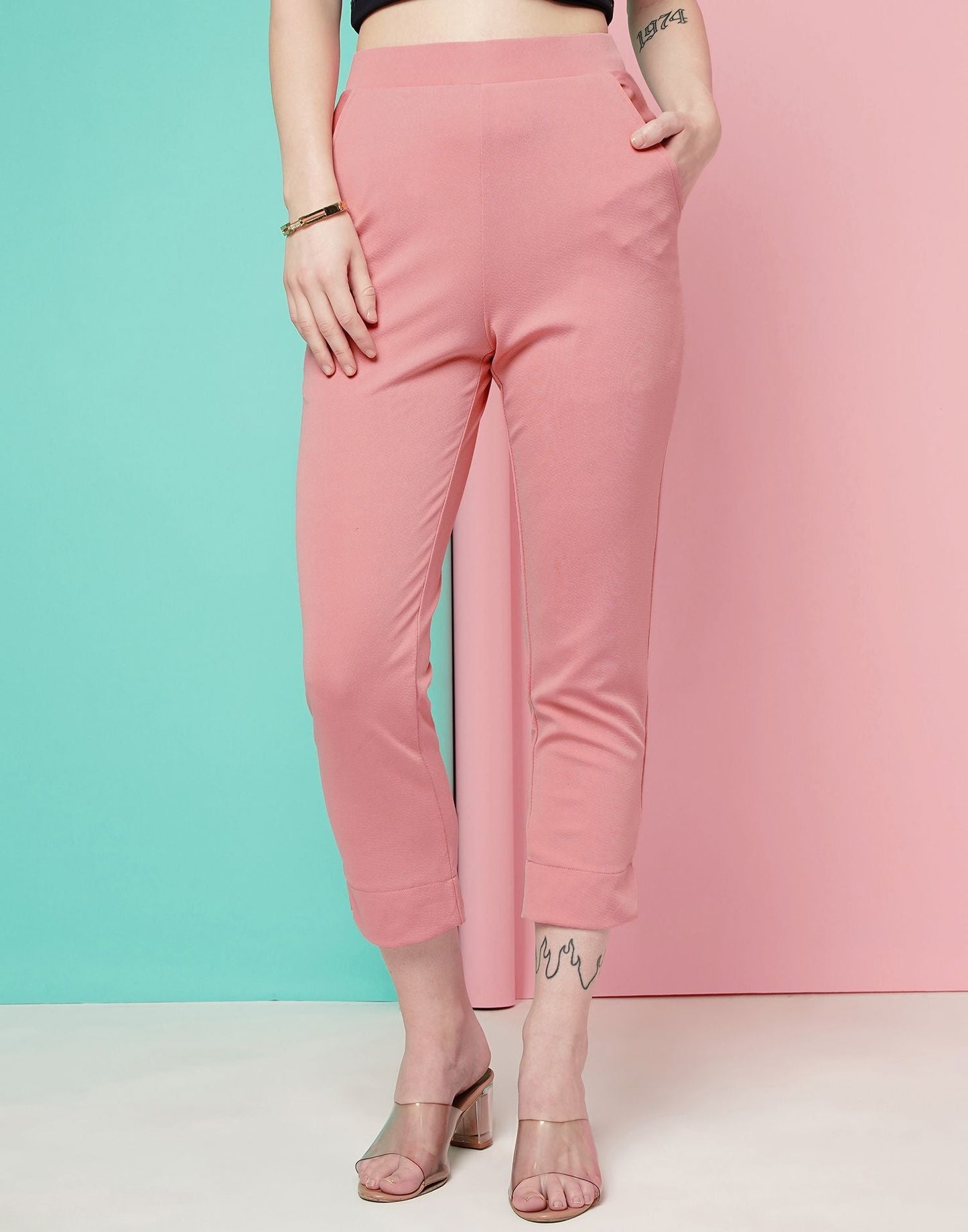 Pink Ankle Length Trouser | Sudathi