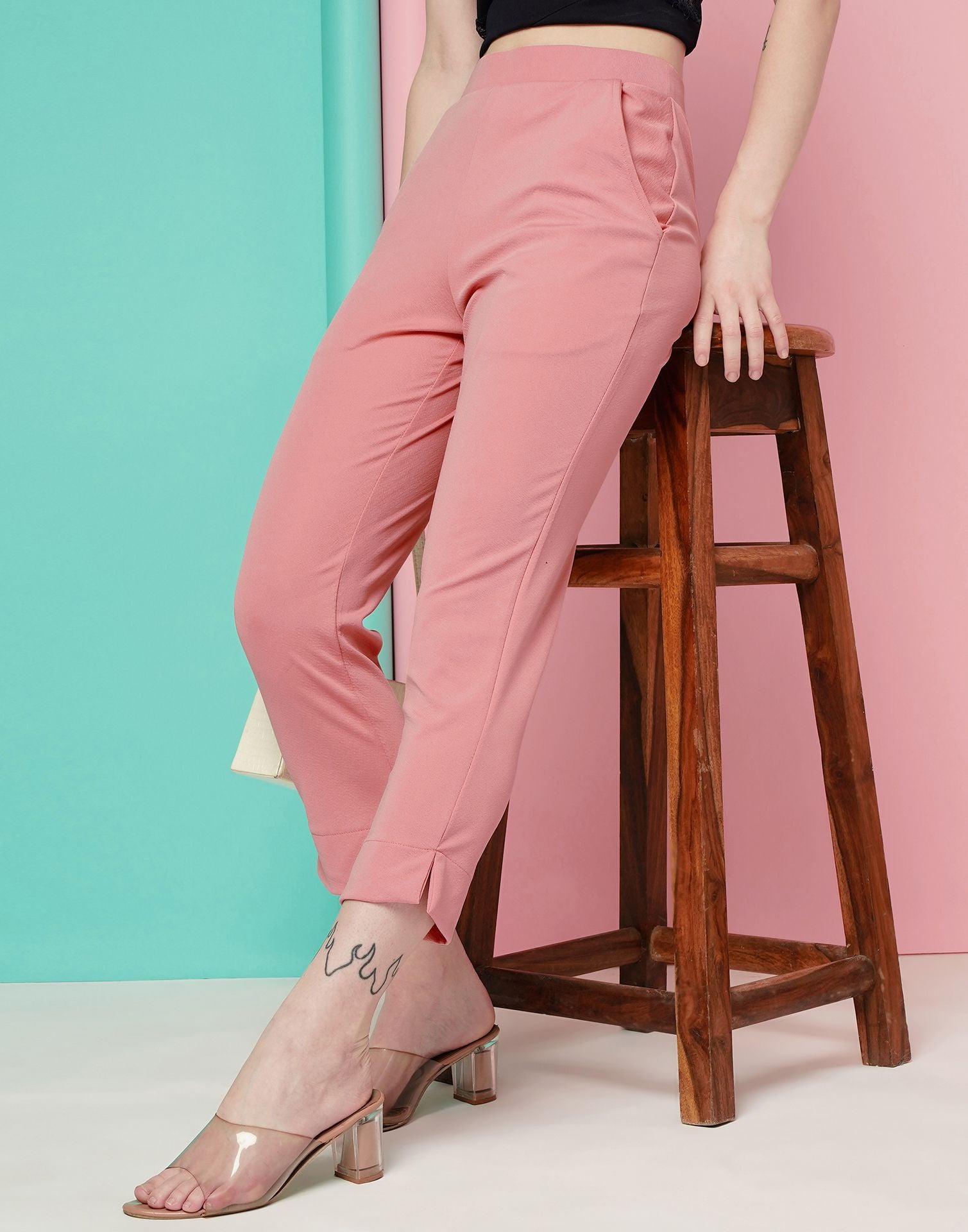 Pink Ankle Length Trouser | Sudathi