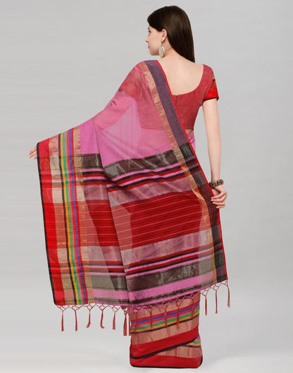 Purple Coloured Poly Silk Border Casual Saree | Sudathi