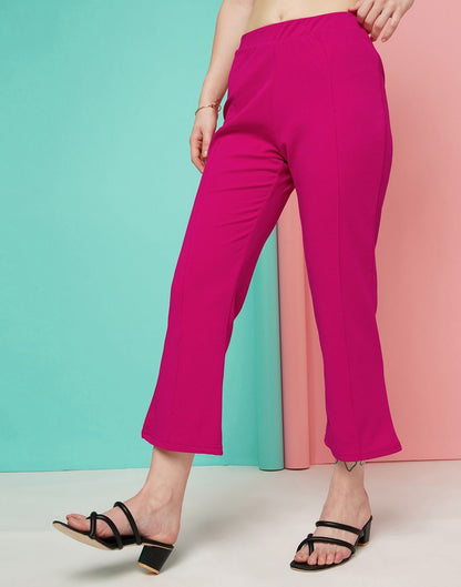 Pink Pin Tuck Ankle Length Trouser | Sudathi