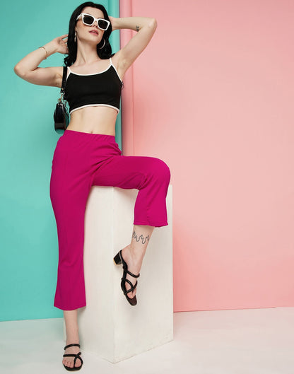 Pink Pin Tuck Ankle Length Trouser | Sudathi