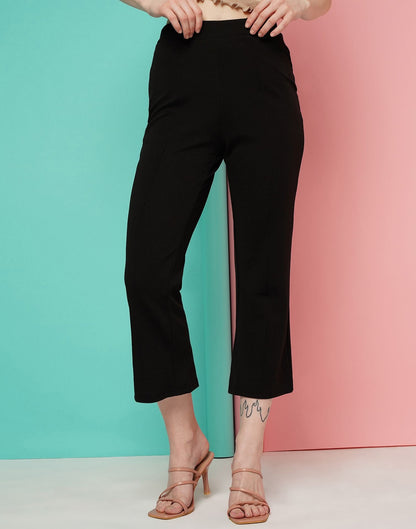 Black Pin Tuck Ankle Length Trouser | Sudathi