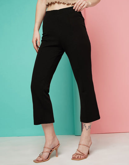 Black Pin Tuck Ankle Length Trouser | Sudathi