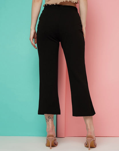 Black Pin Tuck Ankle Length Trouser | Sudathi