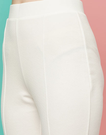 White Pin Tuck Ankle Length Trouser | Sudathi