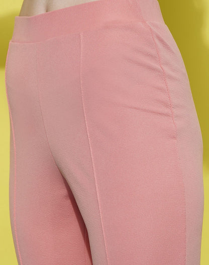 Peach Pin Tuck Ankle Length Trouser | Sudathi
