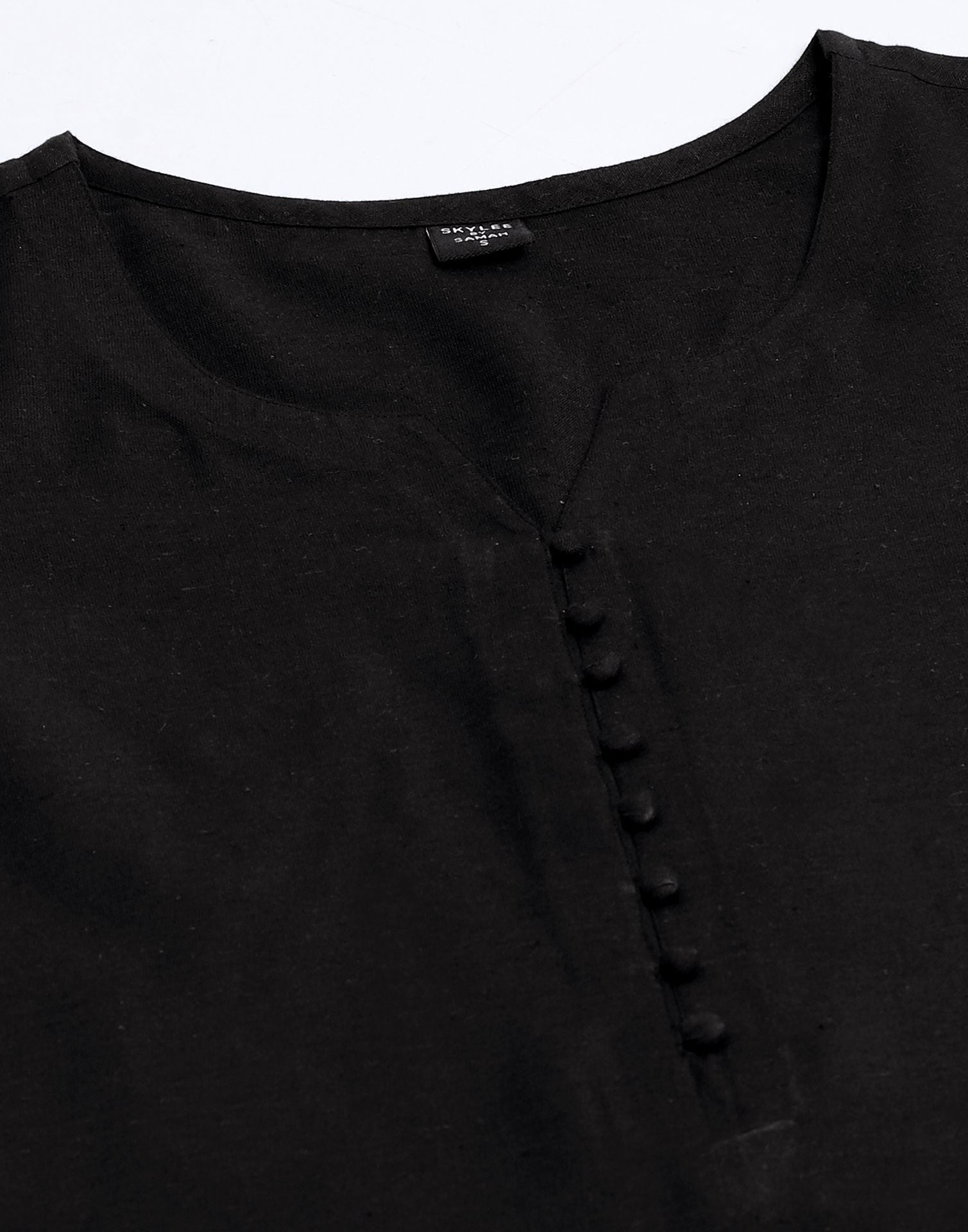 Black Cotton Kurti With Pant And Dupatta | Sudathi