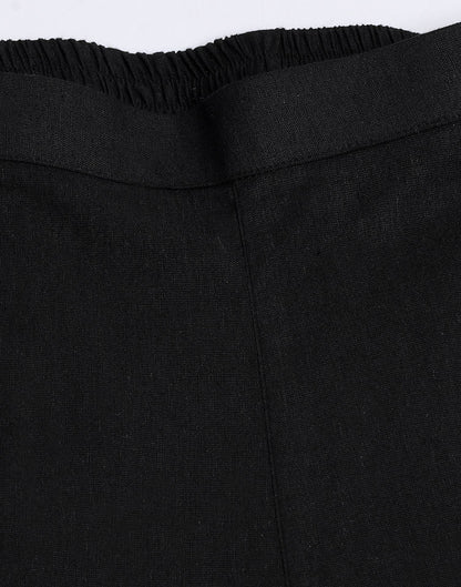 Black Cotton Kurti With Pant And Dupatta | Sudathi