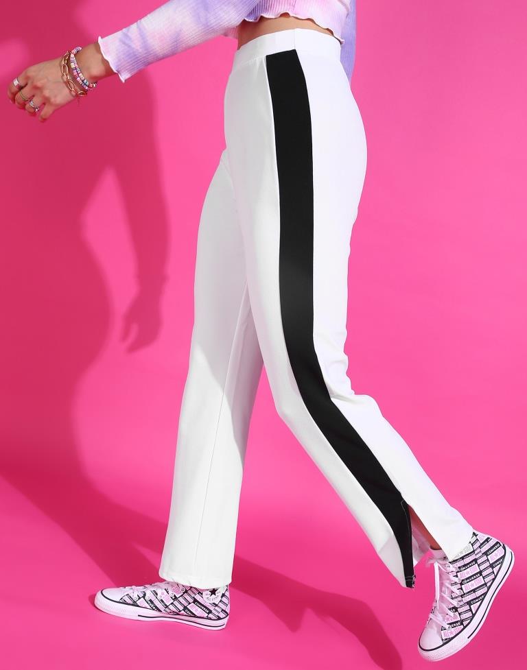 White Straight Fit Trouser