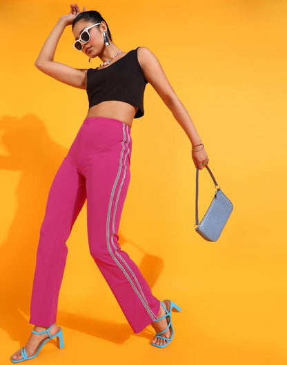 Pink Straight Fit Trouser