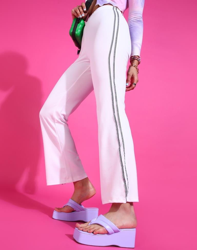 White Straight Fit Trouser