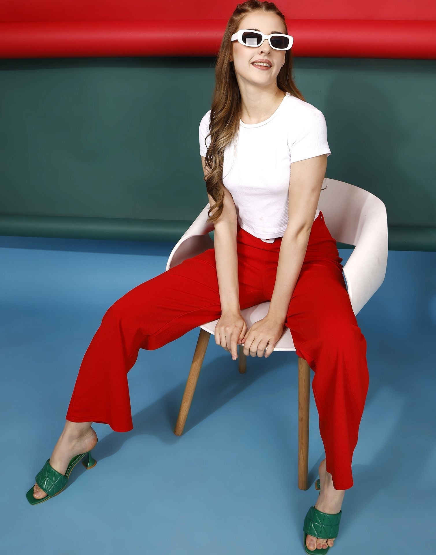 Red Flared Trouser | Sudathi