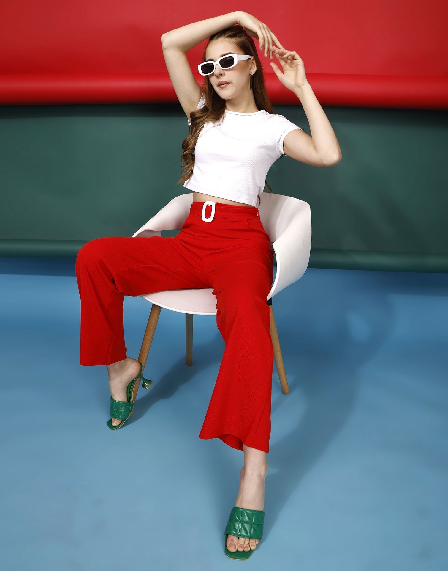 Red Flared Trouser | Sudathi