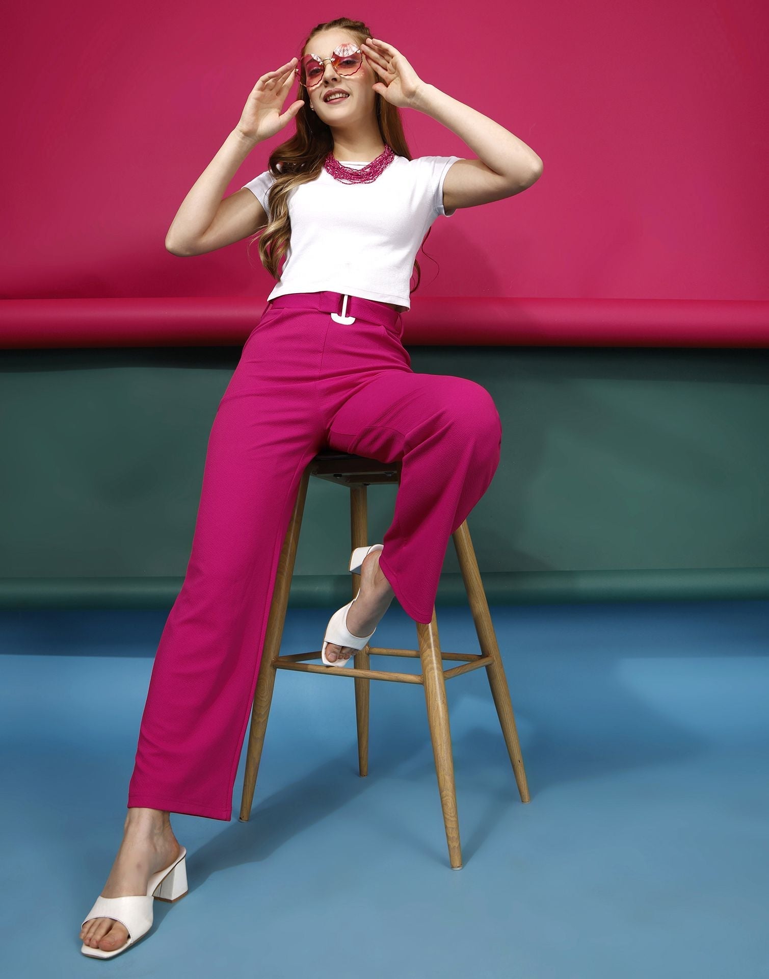 Pink Flared Trouser | Sudathi