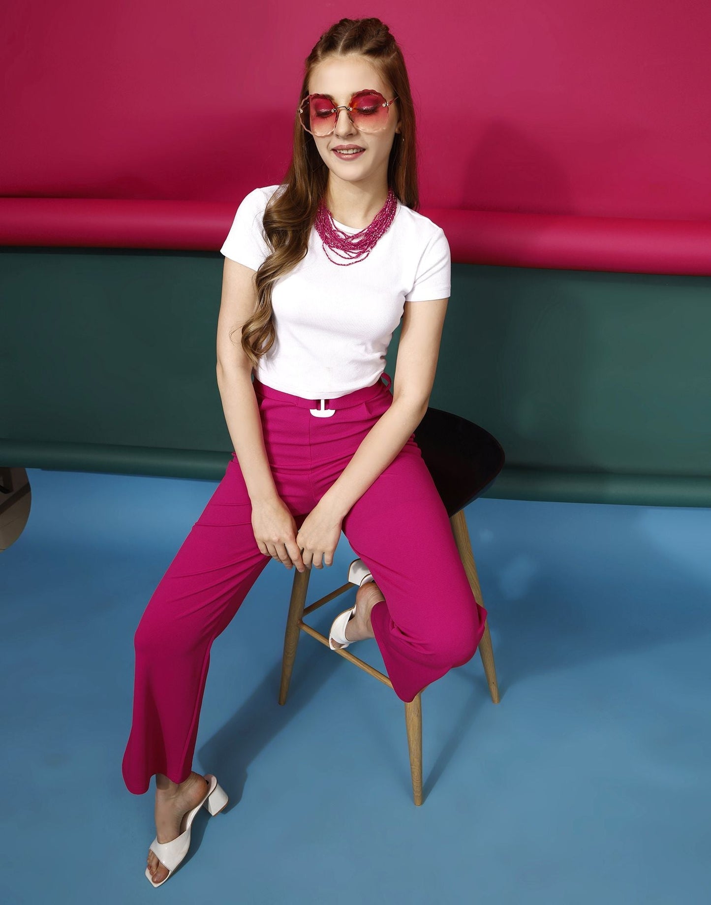 Pink Flared Trouser | Sudathi