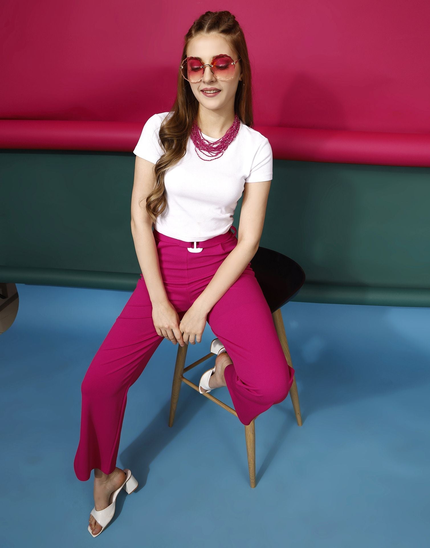 Pink Flared Trouser | Sudathi