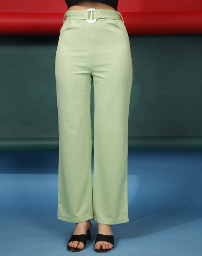 Pista Green Flared Trouser | Sudathi