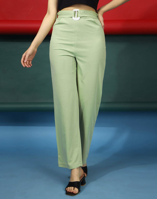 Pista Green Flared Trouser | Sudathi