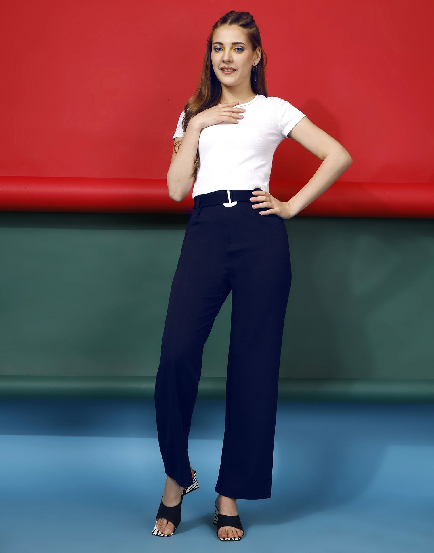 Blue Flared Trouser | Sudathi