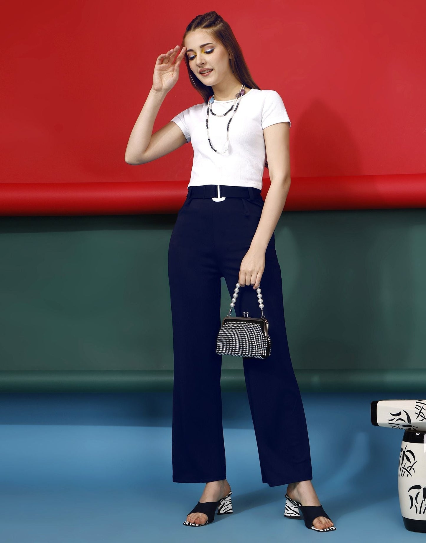 Blue Flared Trouser | Sudathi