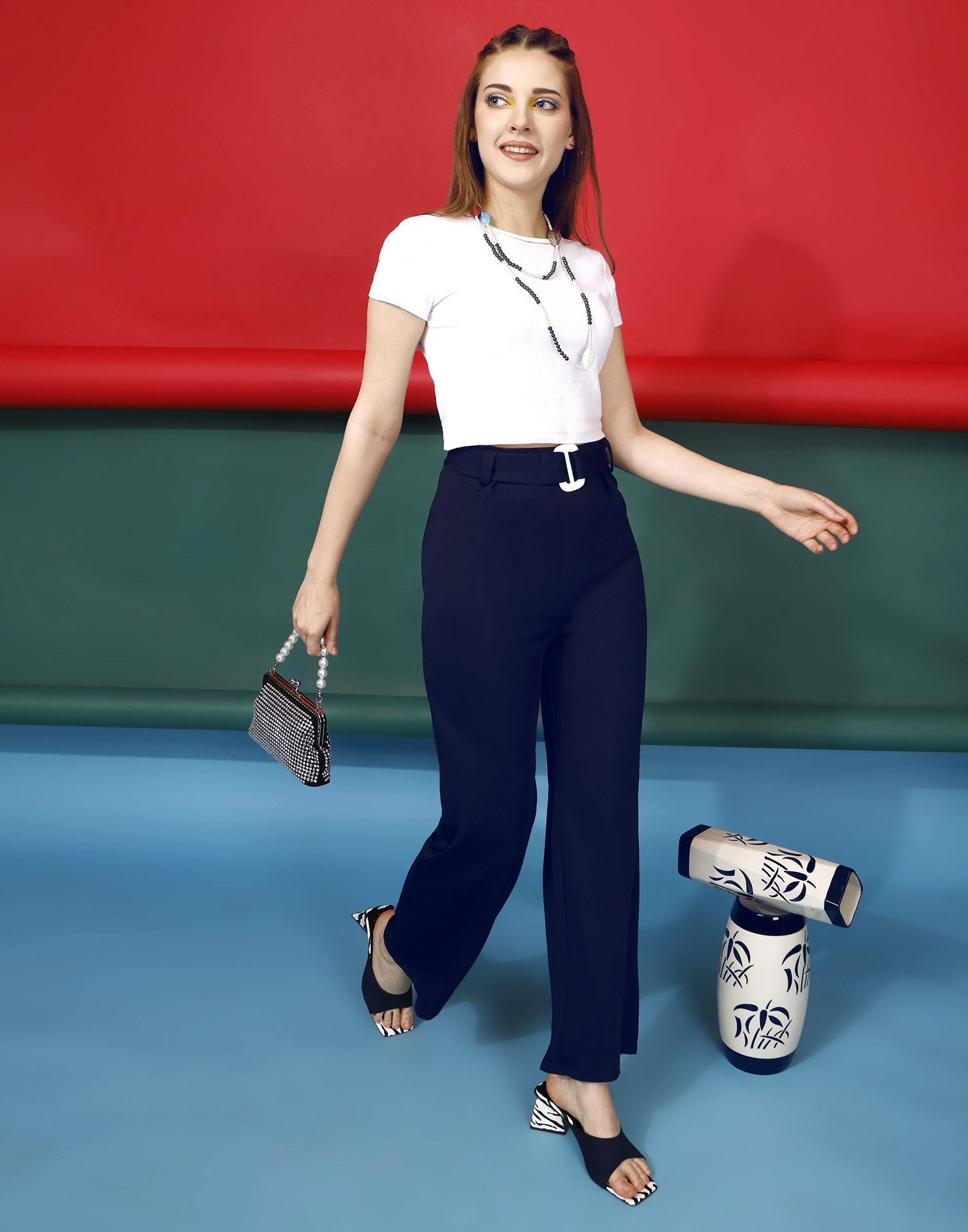 Blue Flared Trouser | Sudathi