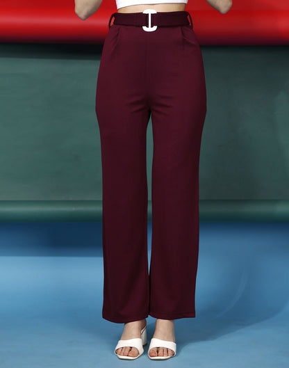 Maroon Flared Trouser | Sudathi