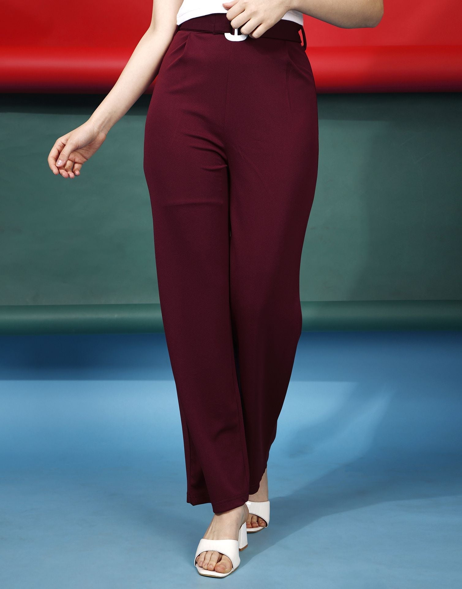 Maroon Flared Trouser | Sudathi