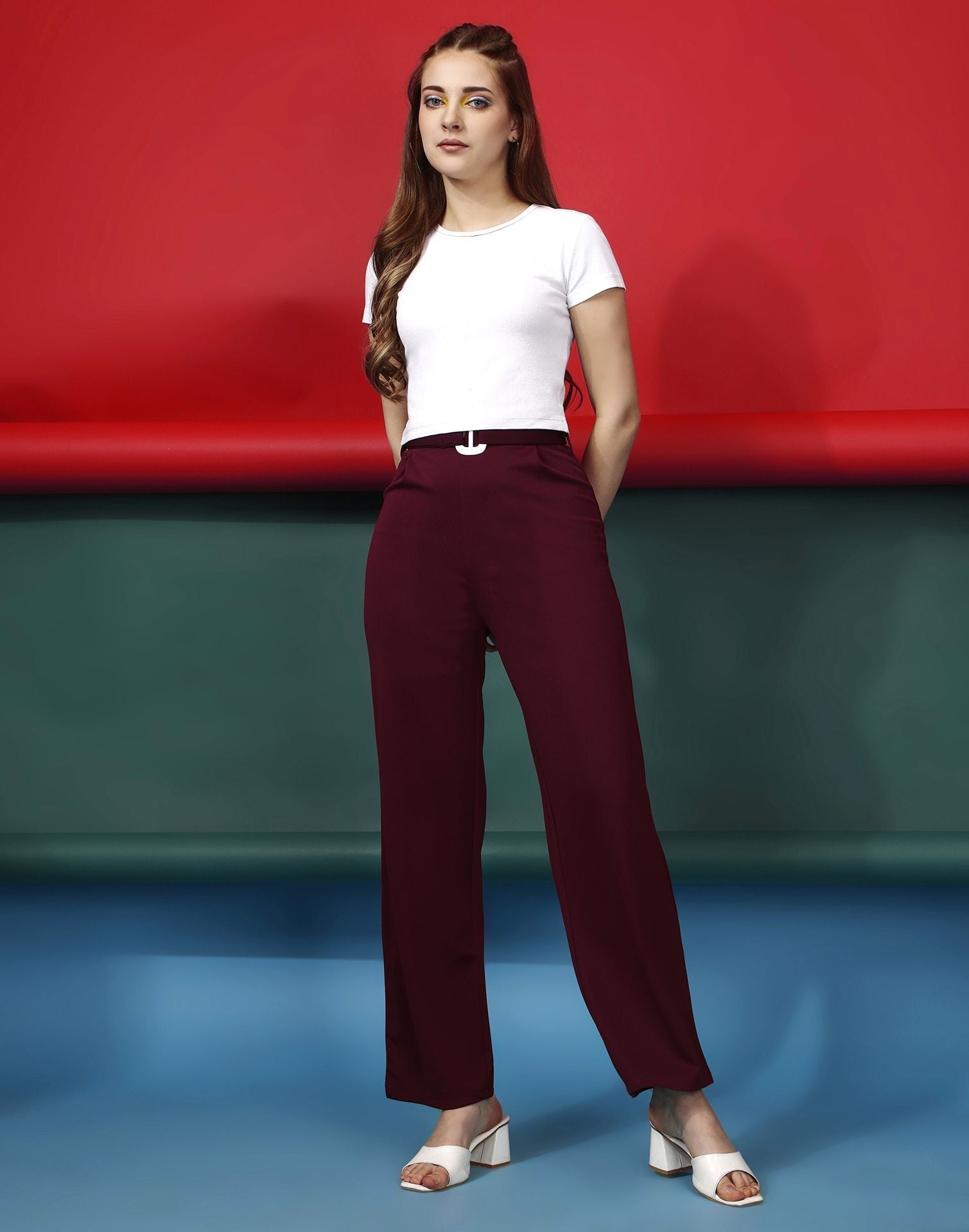 Maroon Flared Trouser | Sudathi