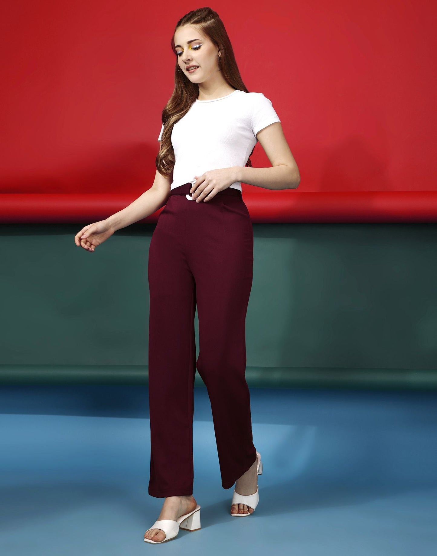 Maroon Flared Trouser | Sudathi