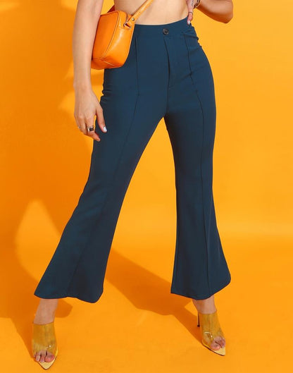 Teal Fit and Flared Trouser