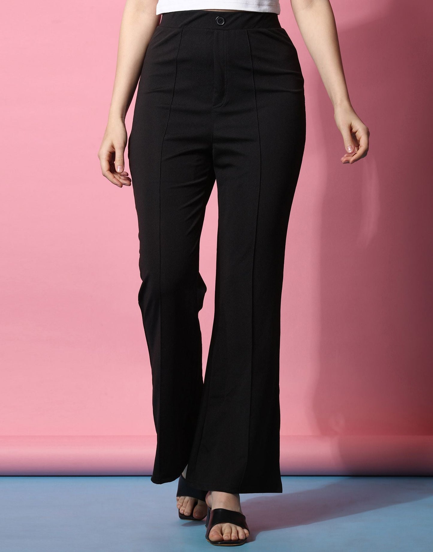 Black Fit and Flared Trouser | Sudathi