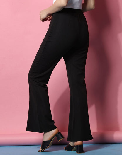 Black Fit and Flared Trouser | Sudathi