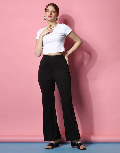 Black Fit and Flared Trouser | Sudathi