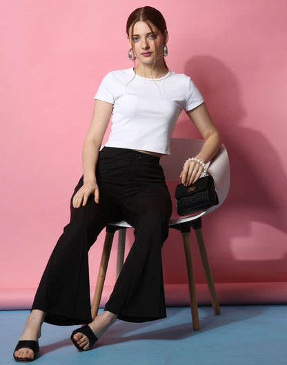 Black Fit and Flared Trouser | Sudathi