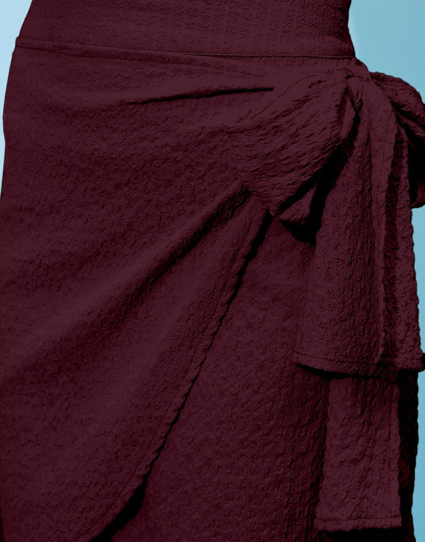 Maroon Wrap Around Knotted Skirt | Sudathi